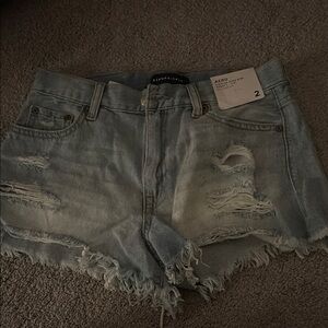 Aeropostale Light Blue Distressed Denim Shorts